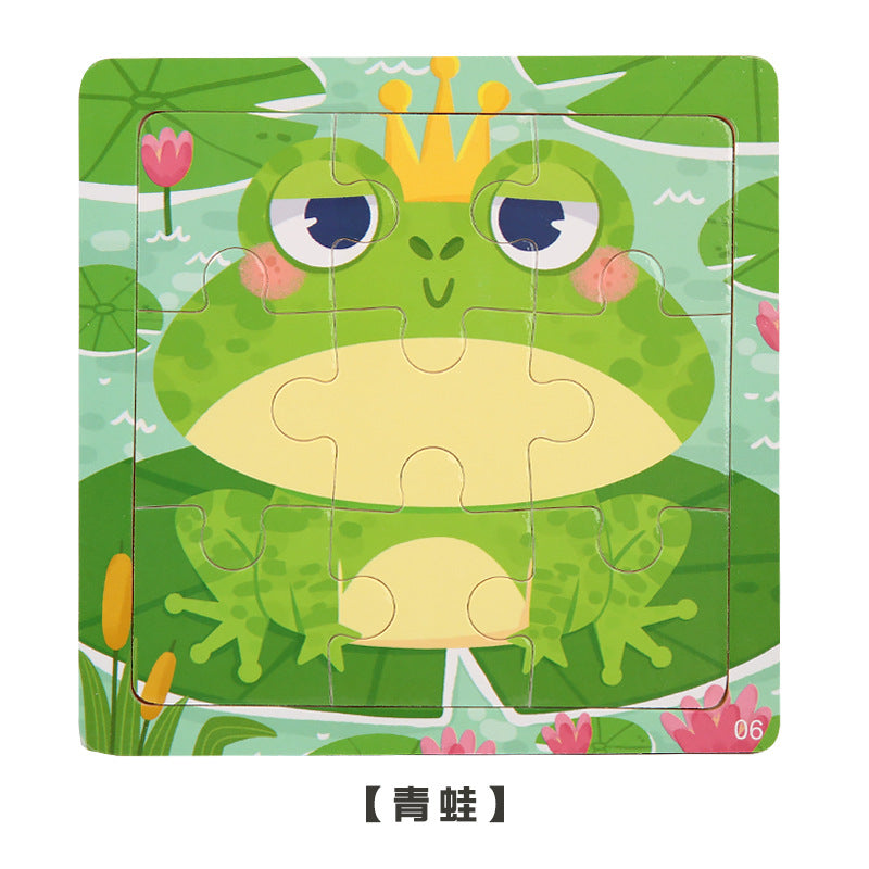 Children engaging with Cartoon Animal Wooden Puzzle