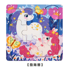 Colorful segments of the Cartoon Animal Wooden Puzzle