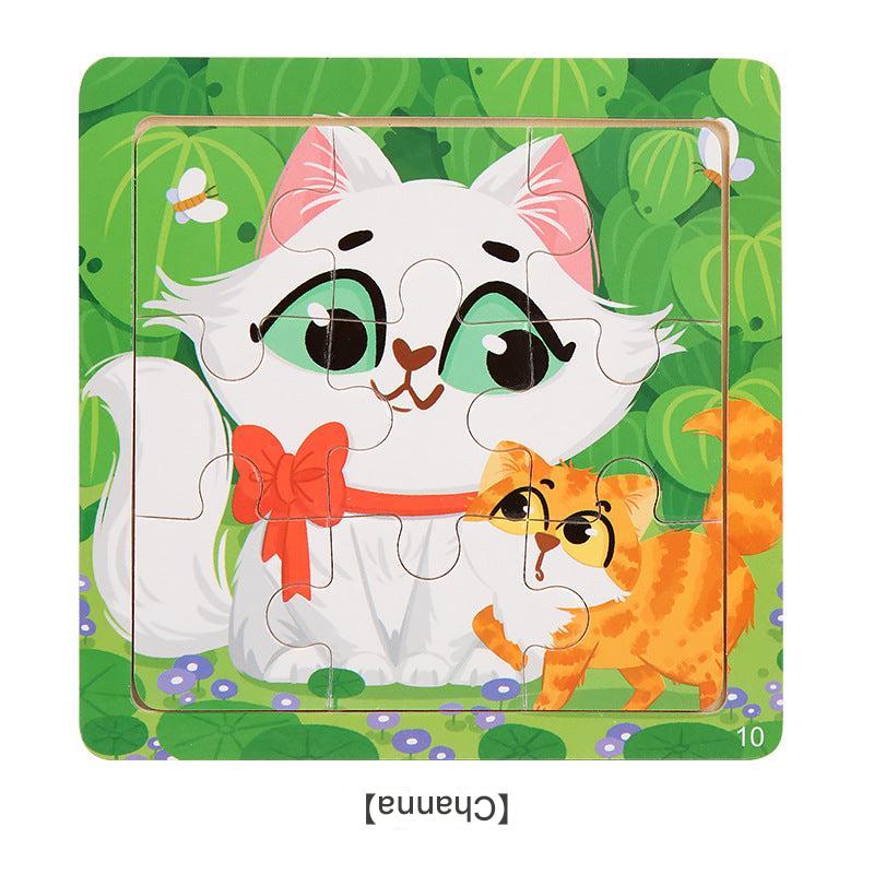 Interactive puzzle assembly with Cartoon Animal theme