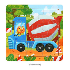 Close-up of Cartoon Animal Wooden Puzzle