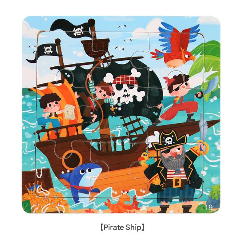 Interactive puzzle assembly with Cartoon Animal theme