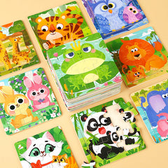 Close-up of Cartoon Animal Wooden Puzzle