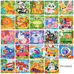 Colorful segments of the Cartoon Animal Wooden Puzzle