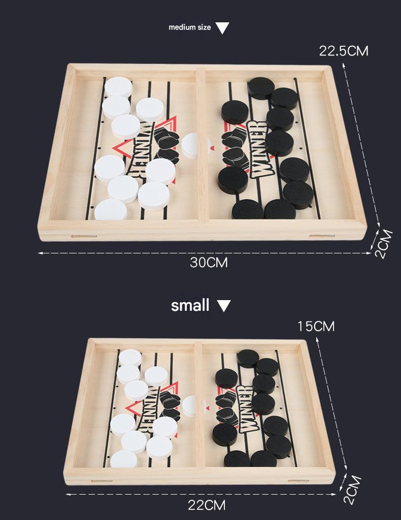 Interactive chess game with fast-sliding pucks