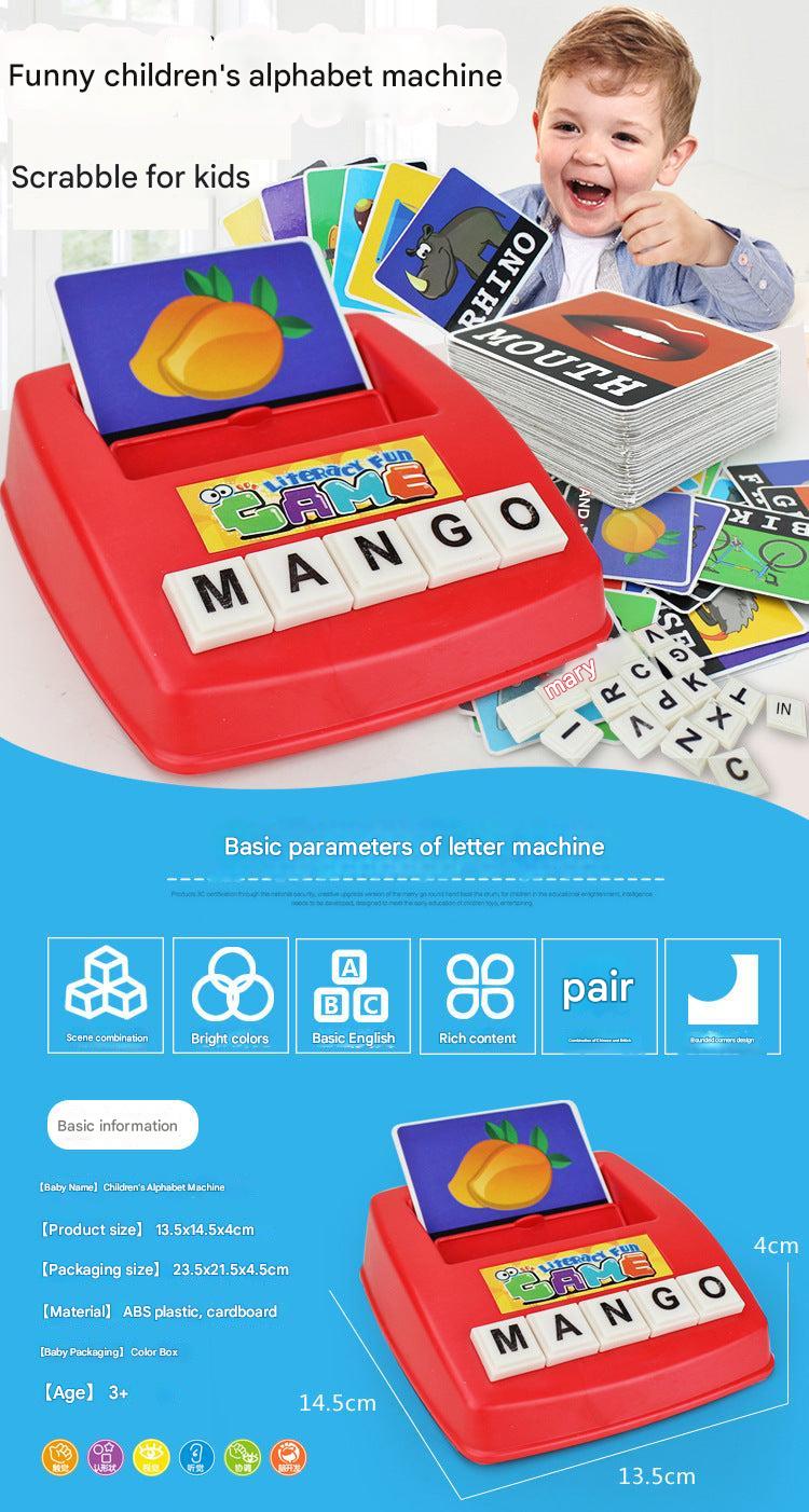 Children engaging with educational English puzzle
