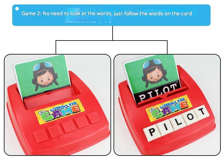 Close-up of alphabet card matching set