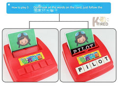 Children matching pictures and words