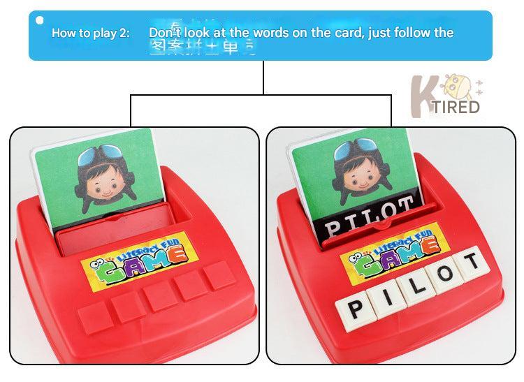 Children matching pictures and words