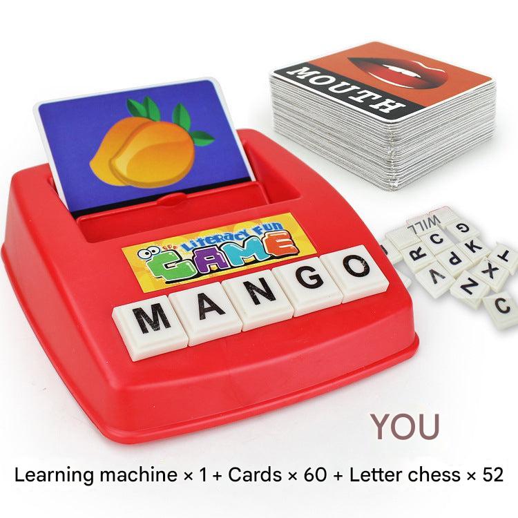 Children engaging with educational English puzzle