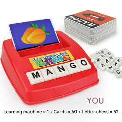 Children engaging with educational English puzzle