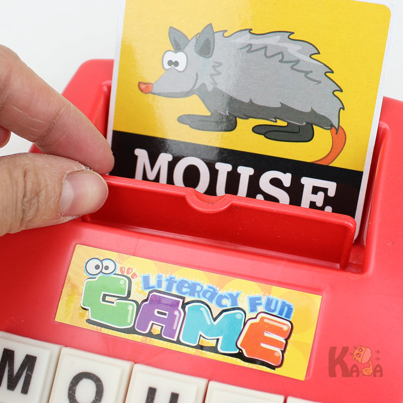 Close-up of alphabet card matching set
