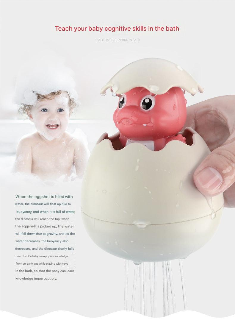 Duckling toy mimicking rain in bath