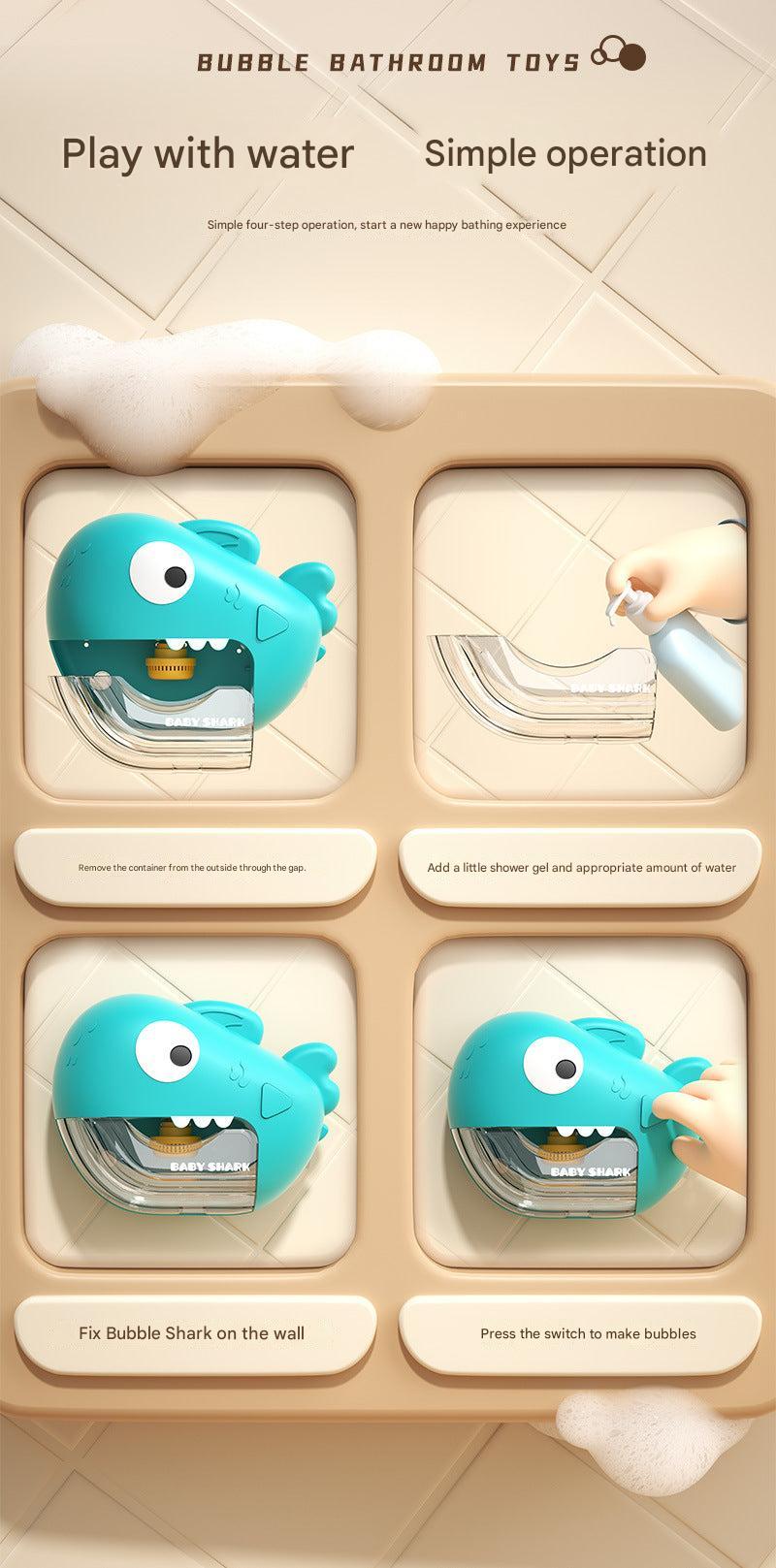 Colourful bath toy in use