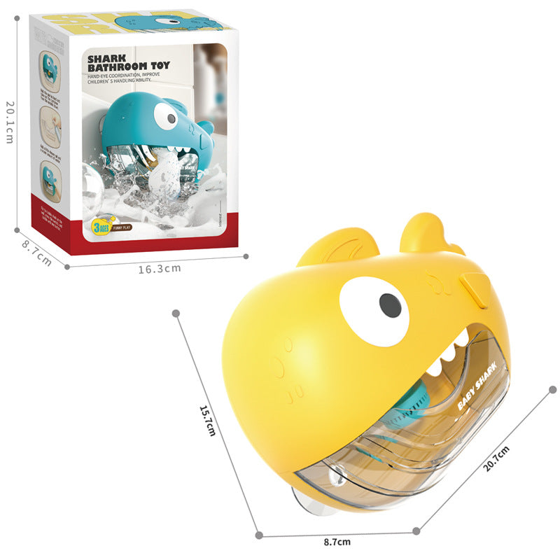 Child playing with bubble bath toy