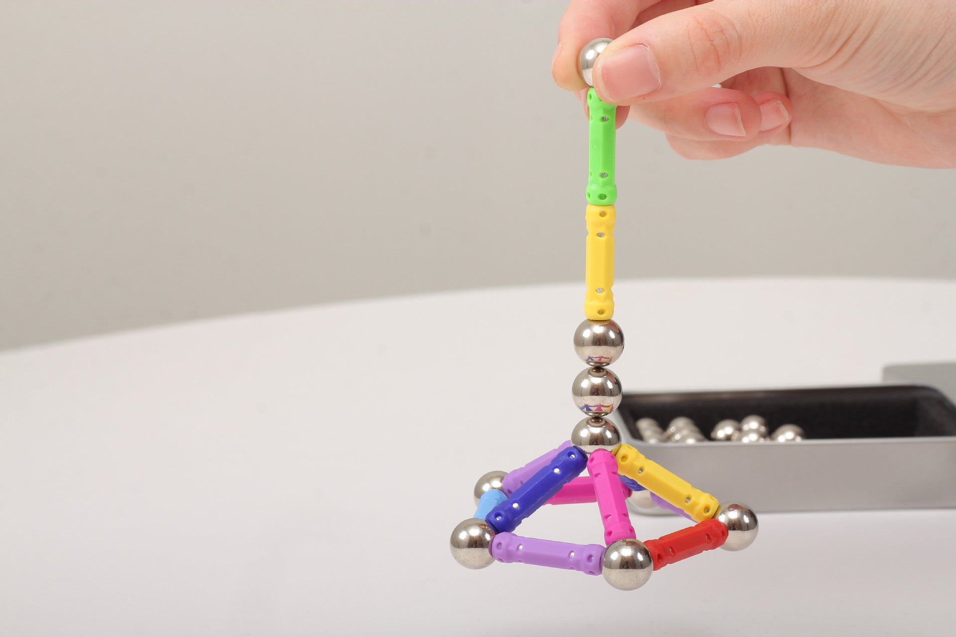Magnetic building toy showcasing different designs image 7