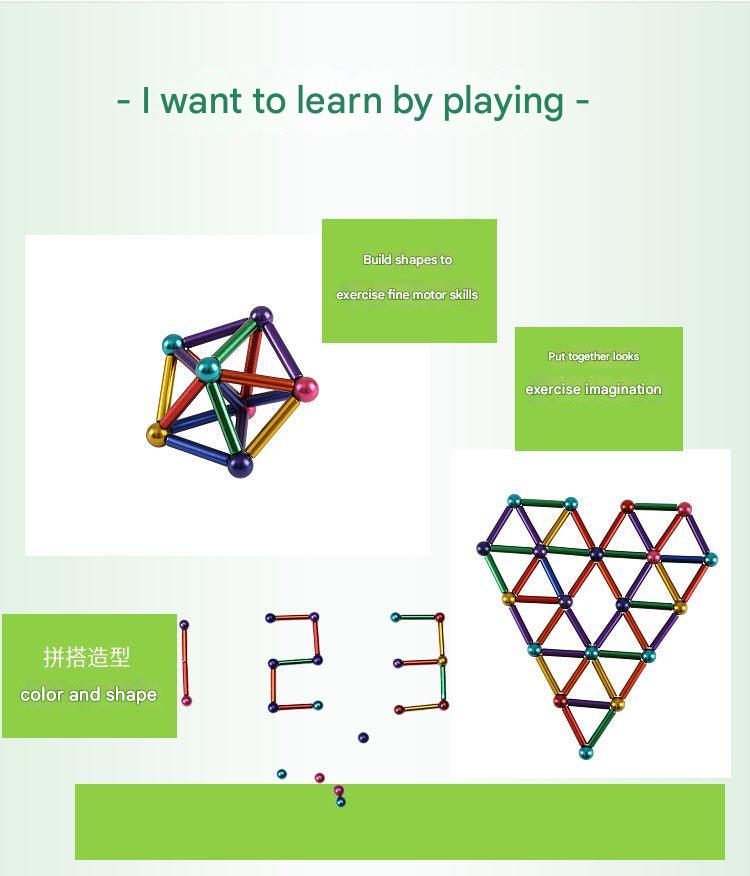 Magnetic building toy showcasing different designs image 7