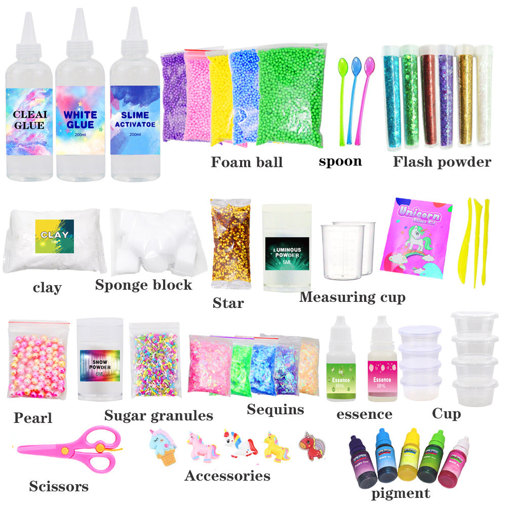 beautiful crystal-clear slime display