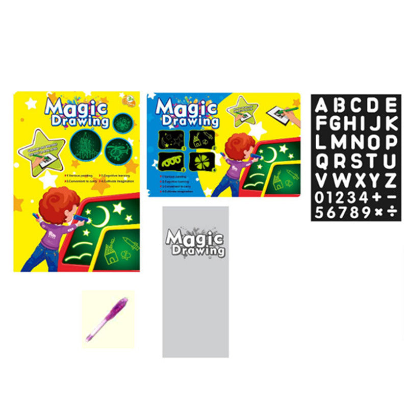Glow in the dark drawing examples on sketch pad