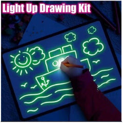 Interactive glow drawing board with vibrant colours
