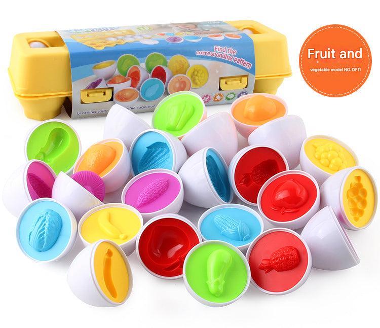 Matching eggs set displayed on a table 7