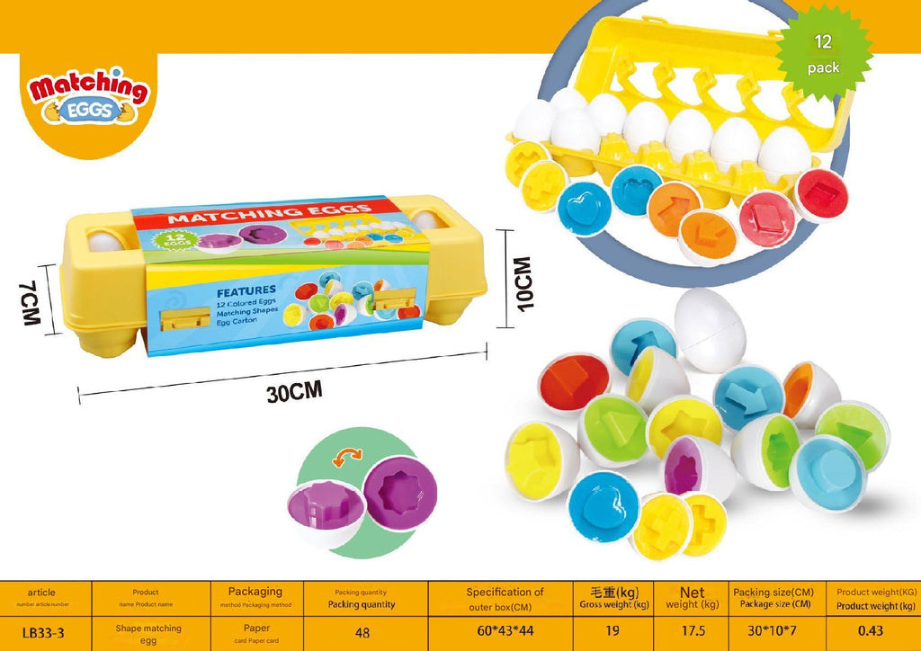 Matching eggs set displayed on a table 7