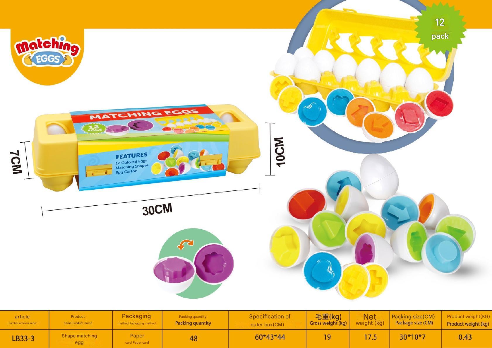 Matching eggs set displayed on a table 7