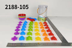 Close-up of silicone rainbow numbers and shapes