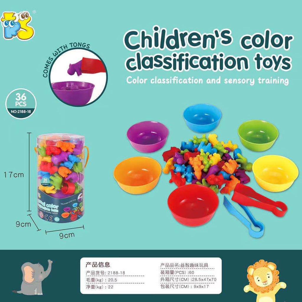 Children playing with colourful counting toys