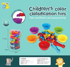 Close-up of silicone rainbow numbers and shapes