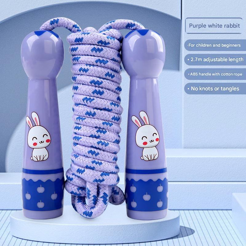 Adjustable kids' jump rope in use outdoors