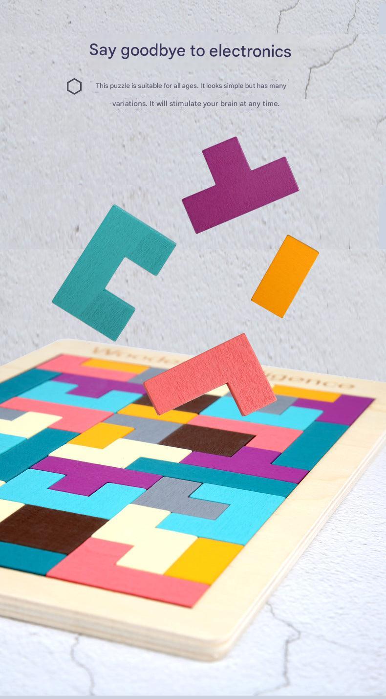 Eco-friendly wooden puzzle pieces for toddlers