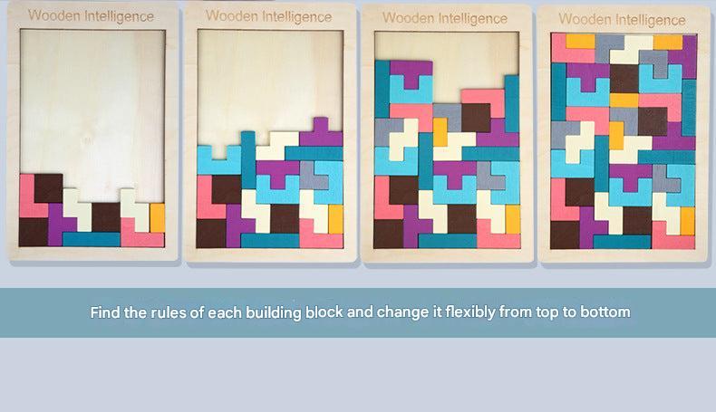 Educational puzzle blocks in use