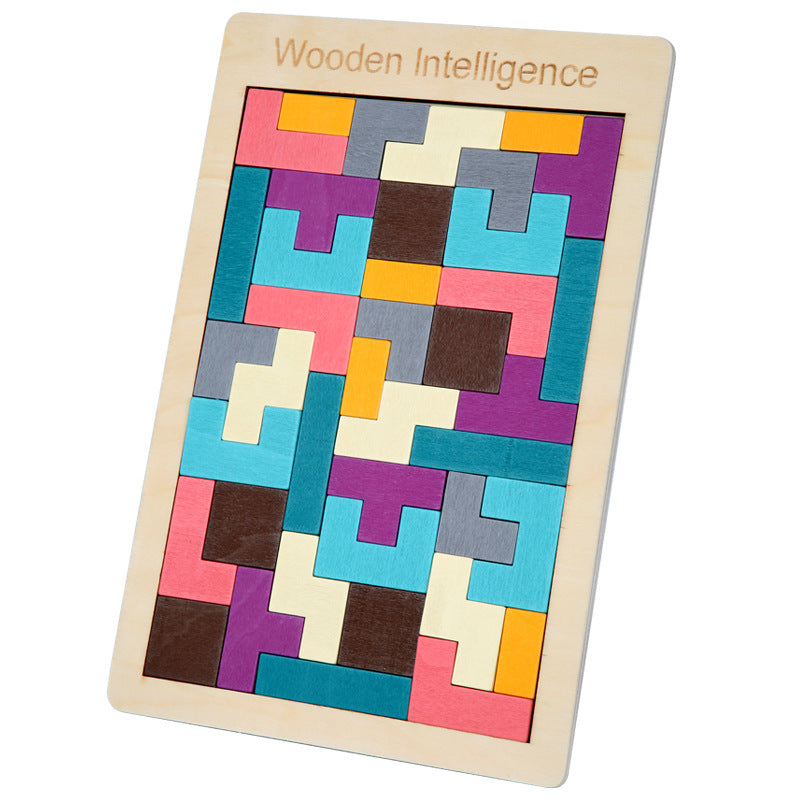 Eco-friendly wooden puzzle pieces for toddlers