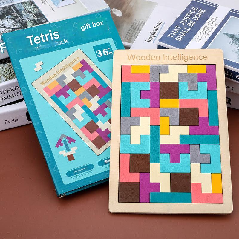 Vibrant colours of Wooden Tetris Blocks