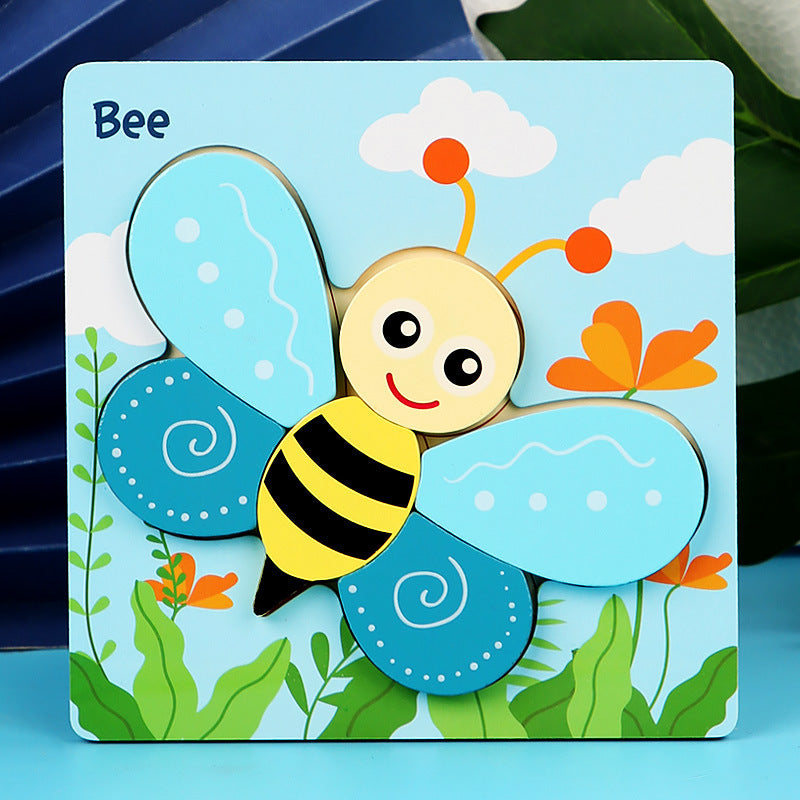 Wooden puzzle blocks for kids aged 2-6