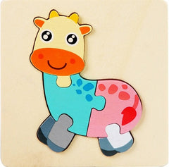 Wooden puzzle blocks for kids aged 2-6