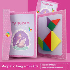 Tangram puzzle pieces in various shapes