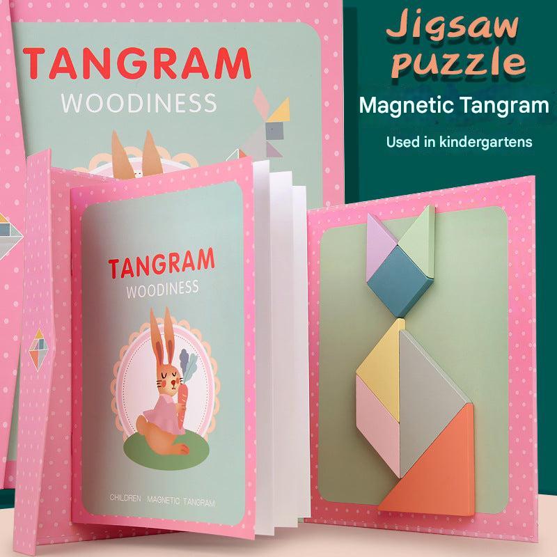 Children playing with Magnetic Tangram Puzzle Toy