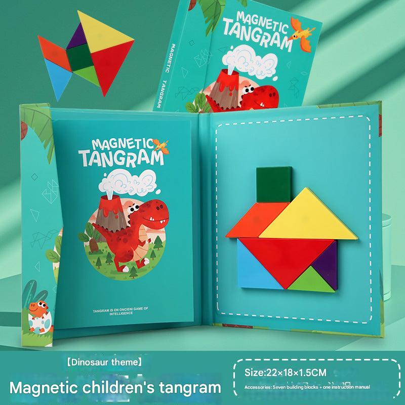 Magnetic tangrams showing problem-solving activity