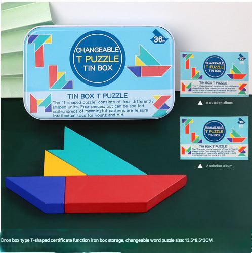 Magnetic tangrams showing problem-solving activity