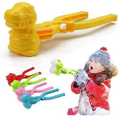 Child using Cartoon Dinosaur Snowball Maker