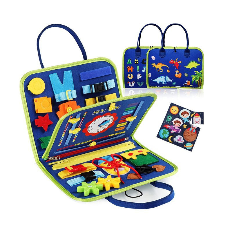 Kids' Educational Busy Board with zippers and buttons