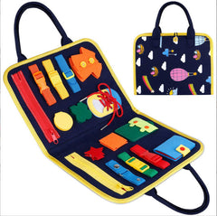 Felt learning toy for dressing skills in toddlers