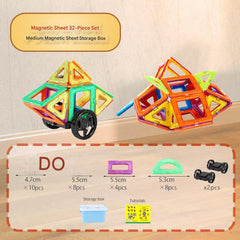 Multicoloured magnetic building blocks set image 1