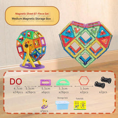 Kids playing with colorful magnetic tiles image 4