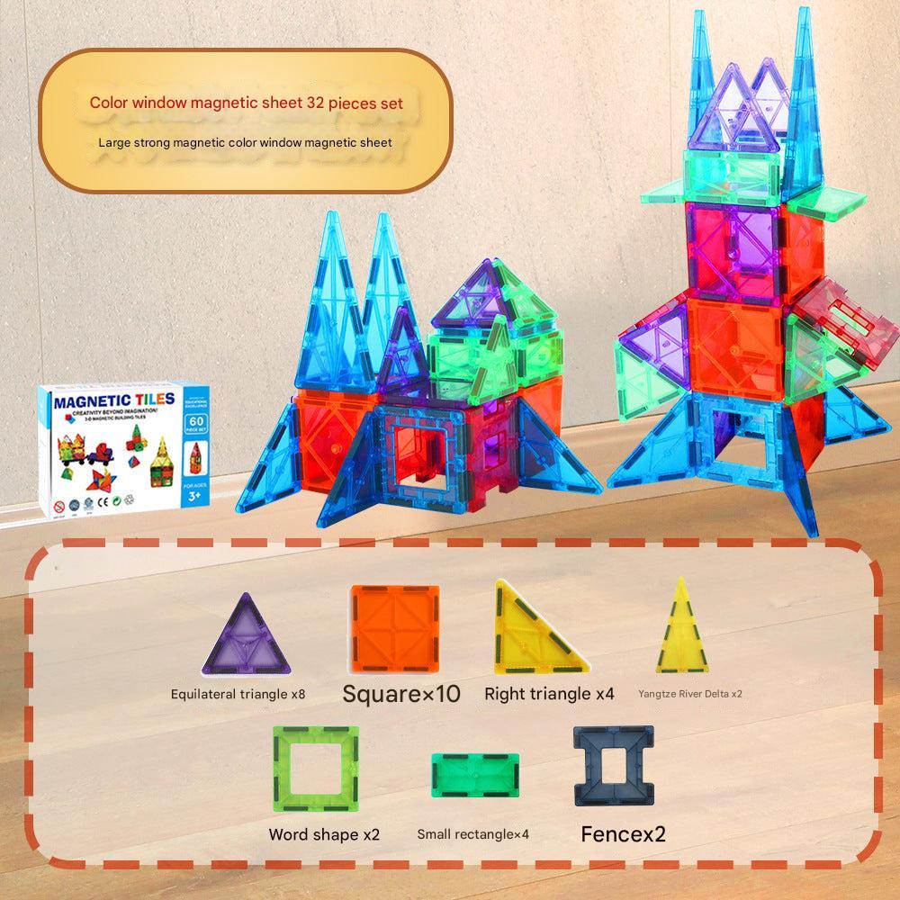 Children engaging with magnetic building blocks image 9