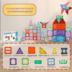 Close up of magnetic tiles for children image 2