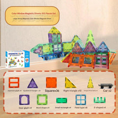 Various shapes of magnetic building tiles image 3
