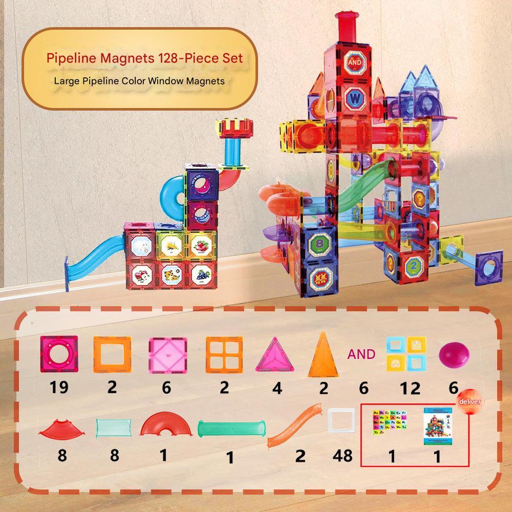 Children engaging with magnetic building blocks image 9