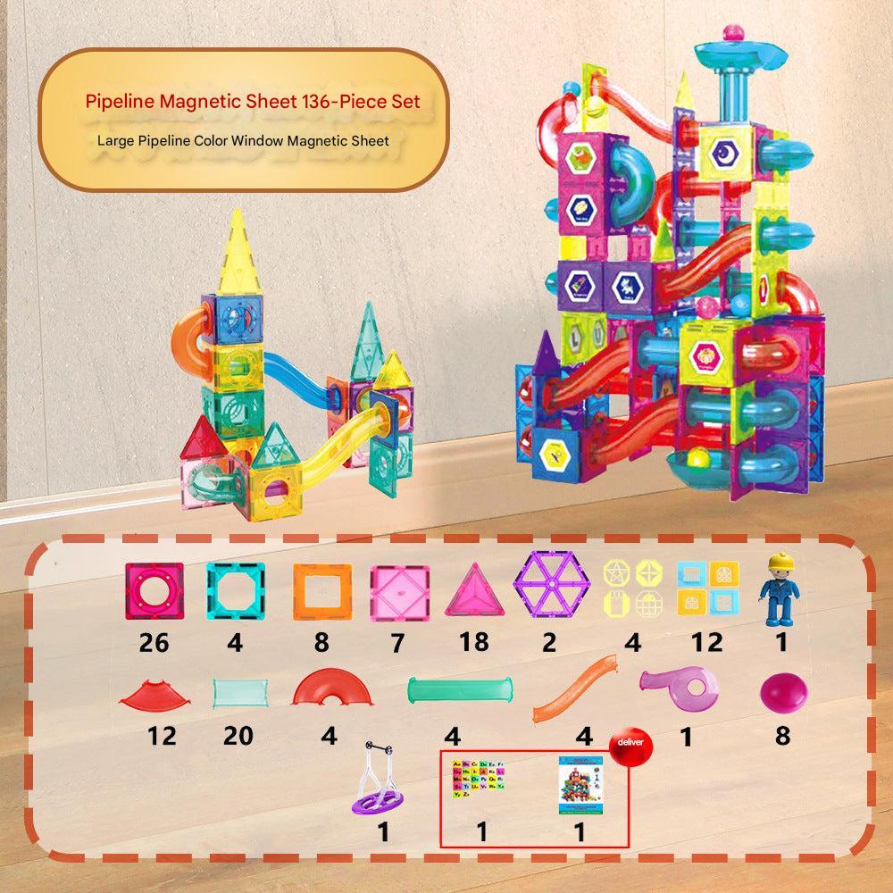Hands-on play with multicoloured building tiles image 10